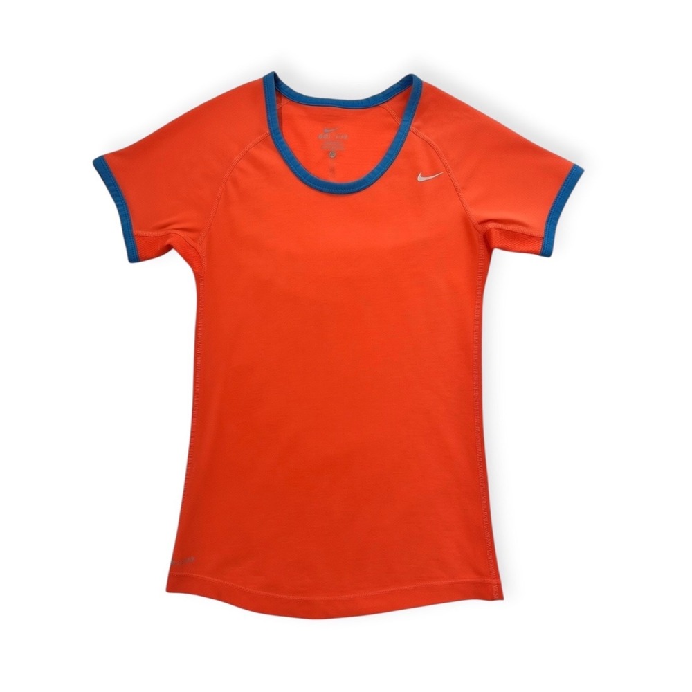 Nike Dri-FIT Training Shirt Orange Blue Excellent XS Womens